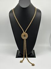 Vintage Miriam Haskell Rhinestone Necklace Antique Gold Tone Stunning Signed picture