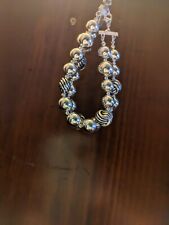 Vintage silver plated bracelet 2 strand w/ large siver beads by NRT picture