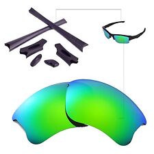 New WL Polarized Emerald Lenses And Black Rubber Kit For Oakley Flak Jacket XLJ picture