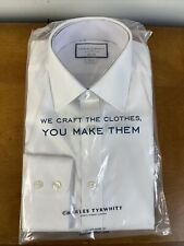 Charles Tyrwhitt Men's Classic Fit Non-Iron Poplin Shirt White 15.5/33 picture