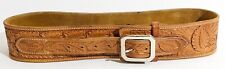 El Paso Saddlery Texas Carved Leather Gun Holster Suede Lined Western Belt 47.5
