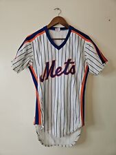 Vintage 80s New York Mets Jersey Rawlings Pinstripe White Mens 34 picture