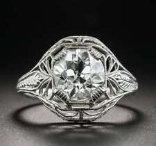 Sterling Silver Engagement Ring Vintage Stye Openwork OEC 925 Women Jewelry picture