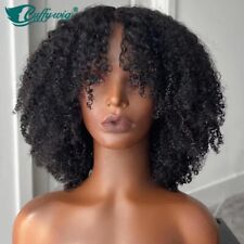 Pre Plucked Kinky Curly Wig With Bangs Fake Scalp 13*6 Lace Front Wig Human Hair picture