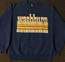 Vtg 90s Washburn University Faded Sweatshirt M USA College Track Grunge PE 80s picture