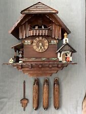 cuckoo clock  hand crafted water wheel  bell ringer W. Germany BlackForest video picture