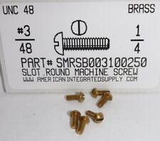 #3-48x1/4 Round Head Slotted Machine Screws Solid Brass (25) picture