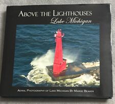 Above the Lighthouses - Lake Michigan Aerial Photography By Marge Beaver Signed picture