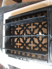 Cast Iron Victorian Wall Heat Grate Antique 12x10 top-8x10 dampers Sold as shown picture