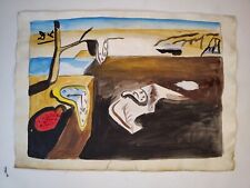 Salvador Dali Painting Drawing Vintage Sketch Paper Signed Stamped picture