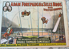 Adam Forepaugh & Sells Auto Show Somersault Poster Circus World Museum 1960 picture