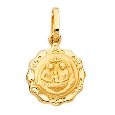 GOLD -14K Yellow Gold Baptism Religious Charm Pendant For Necklace or Chain picture