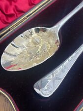 Fabulous pair of silver berry - fruit - serving spoon Edinburgh 1756 picture
