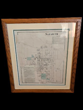 1874 Map of Nazareth as found professionally framed. 19.5 x16.5 picture