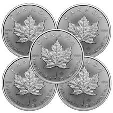 Lot of 5 - 2024 $5 Silver Canadian Maple Leaf 1 oz BU picture