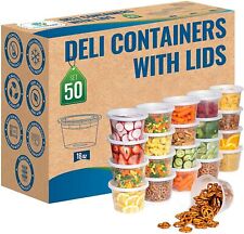Safeware 16oz [50 Sets] Deli Plastic Food Storage Containers with Airtight Lids  picture