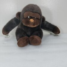 Plush Gorilla 1987 Vtg Brown Black Made in Korea Stuffed Animal 12