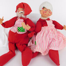 Annalee Santa Claus Doll Vintage Mr & Mrs Claus matching set Mobilite Meridith  picture