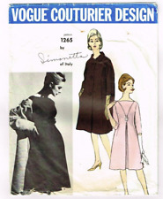 Vogue Couturier Pattern 1265 Simonetta Dress Coat Size 8 1960's Vintage picture
