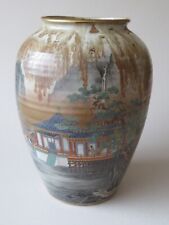 OUTSTANDING LARGE JAPANESE VASE, FIGURES IN PAVILIONS, WATERFALL -- MEIJI PERIOD picture