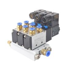 4V210-08 24V DC Air Pneumatic Solenoid Valve 2 Positions 5 Way Set With Base picture
