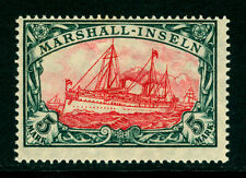 German Colonies -MARSHALL ISLANDS 1916 Kaiser's YACHT 5mk 27x17 holes Sc#27a MNH picture