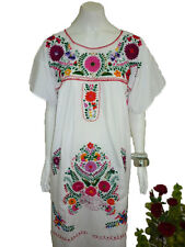 Any Color Peasant Vintage Tunic Embroidered Mexican Dress  XS S M L XL XXL picture