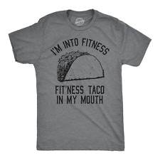 Mens Fitness Taco Funny T Shirt Humorous Gym Graphic Novelty Sarcastic Tee Guys picture