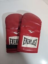 Vintage Everlast 4306 Red Leather TRAINING BAG GLOVES Sparring Kickboxing Boxing picture