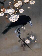 Japan Sakura Branch Bird Crow Ohara Koson Tile Mural Backsplash Marble Ceramic picture