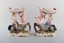 A pair of antique figurative Meissen compotes in hand-painted porcelain. picture