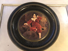 VINTAGE 1940'S SUNSHINE BISCUITS TIN WITH BOY IN RED VELVET GUILDCRAFT NYC picture
