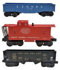 3 Vintage Lionel Train Cars - NY Central Caboose and 2 Loaders picture