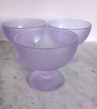 Vtg. Carole Stuppell Frosted Purple Colored Glass Dessert Bowls/Ice Cream Bowls picture