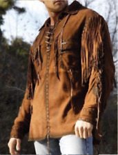 Mens Leather Buckskin Sui Including Shirt Mountain Man Reenactment Suede Shirt picture