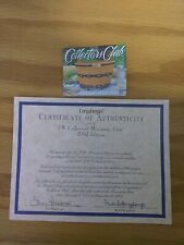  2002 LONGABERGER CERTIFICATE AUTHENTICITY ONLY J. W. COLLECTION MINATURE CORN  picture