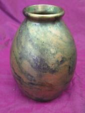 Antique Zsolnay, Hungary Green iridescent pottery small 3.75