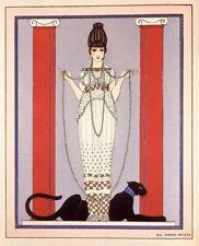 Lady with Panther : George Barbier : 1934 : Art Deco Print picture