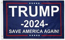 PringCor 3x5FT 2024 Donald Trump Save America Again Flag Blue MAGA Patriot USA picture