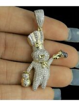 2.00Ct Round Moissanite Pillsbury Doughboy Charm Pendant 14k Yellow Gold Plated picture
