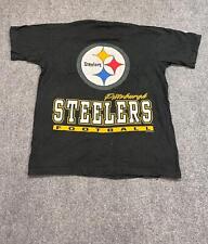 Vintage Salem Sportswear Pittsburgh Steelers T-Shirt Size L Black Single Stitch picture