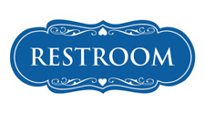 Designer Restroom Sign - Blue - Small picture