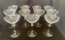 Fostoria June Clear Crystal Etched Tall Champagne Glass 6