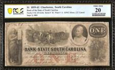 1861 $1 BILL OBSOLETE CURRENCY SOUTH CAROLINA BANK NOTE CIVIL WAR MONEY PCGS 20 picture