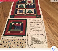 Primitive Little Quilt and Pillow Panel 18x44 | Green / Red | Quilting... picture