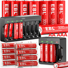EBL 1.5V AA AAA Batteries Rechargeable Lithium Li-ion Battery + Charger Lot picture