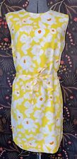 VTG 1960’s FRITZI Of California Yellow Floral Sleeveless Mini Dress Size Med picture