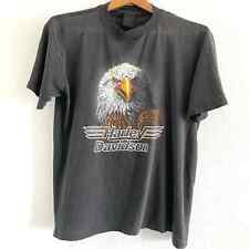 Harley Davidson Vintage 3D Emblem Single Stitch Classic Eagle Graphic T-Shirt picture
