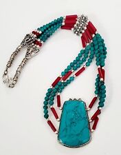 Vintage Tibetan Nepalese Turquoise, Coral  Necklace  picture