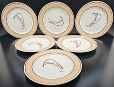 (6) Shenango China Tonkin of Nantucket Dinner Plates Set Vintage Restaurant Ware picture